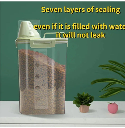 1.5kg/2kg Dog Cat Food Pail Plastic Storage Tank