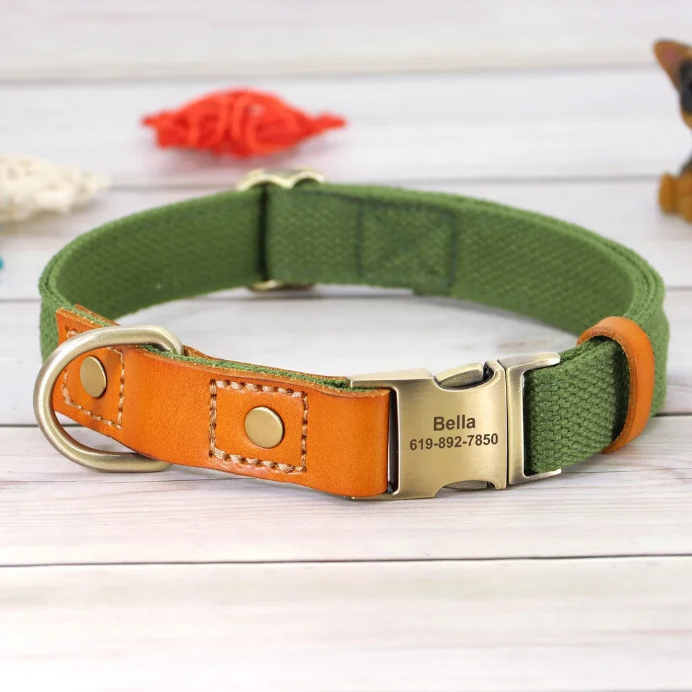 Personalized Nylon Custom Puppy Dog Collar Leash Set