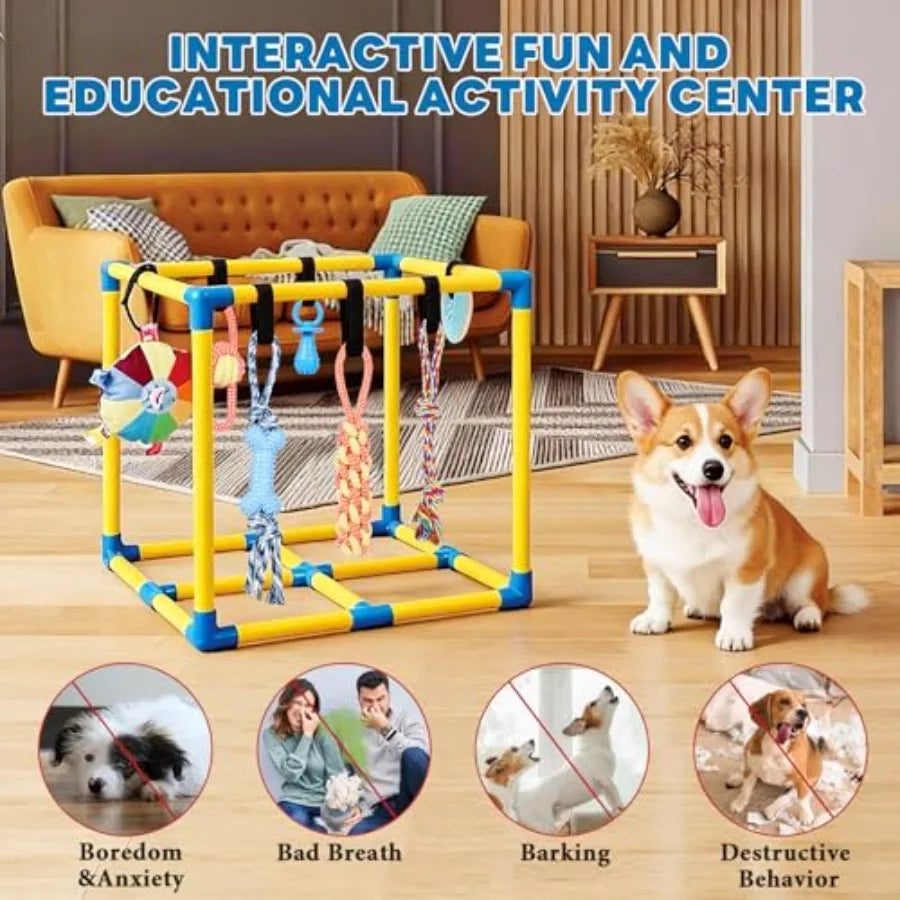 Puppy Play Gym for Small Dogs with 10 Hanging Toys