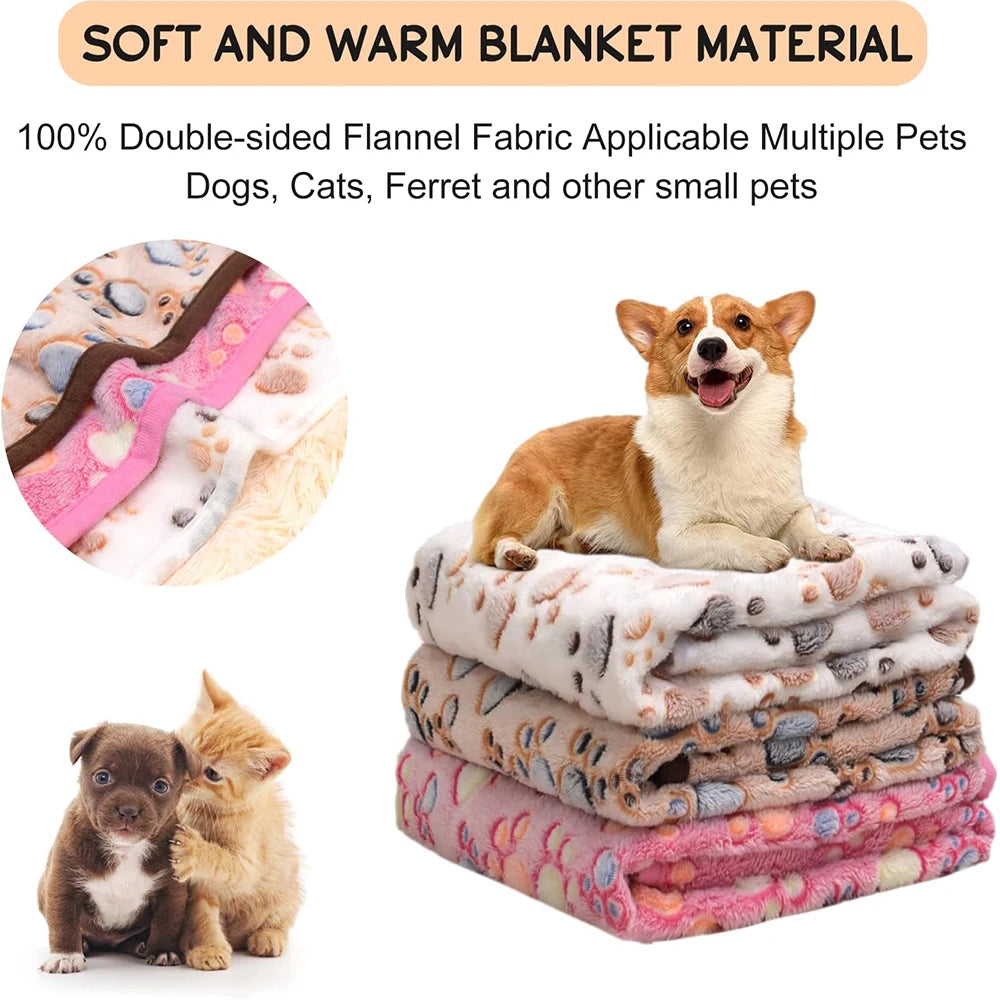 1Pc Super Soft Fluffy Fleece Pet Blanket -