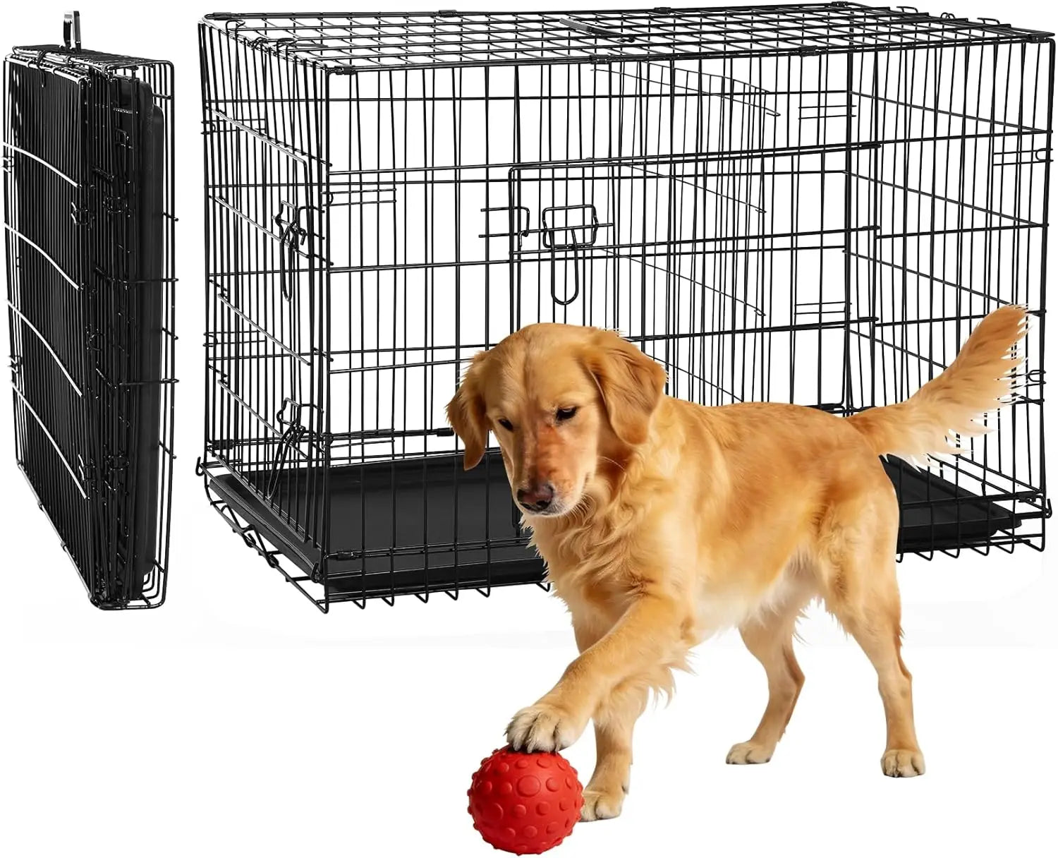 18 Inch Dog Crate, Folding Metal Wire Dog Cage