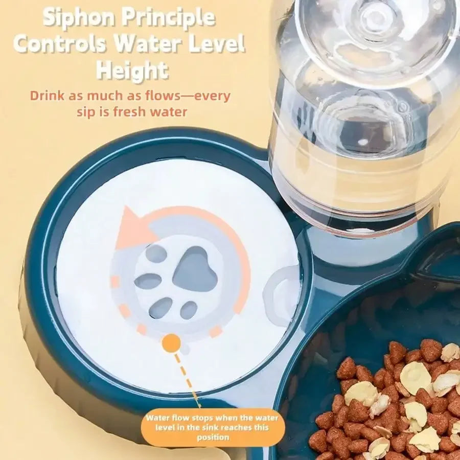 Plastic Triple Cat Bowls For Food And Water