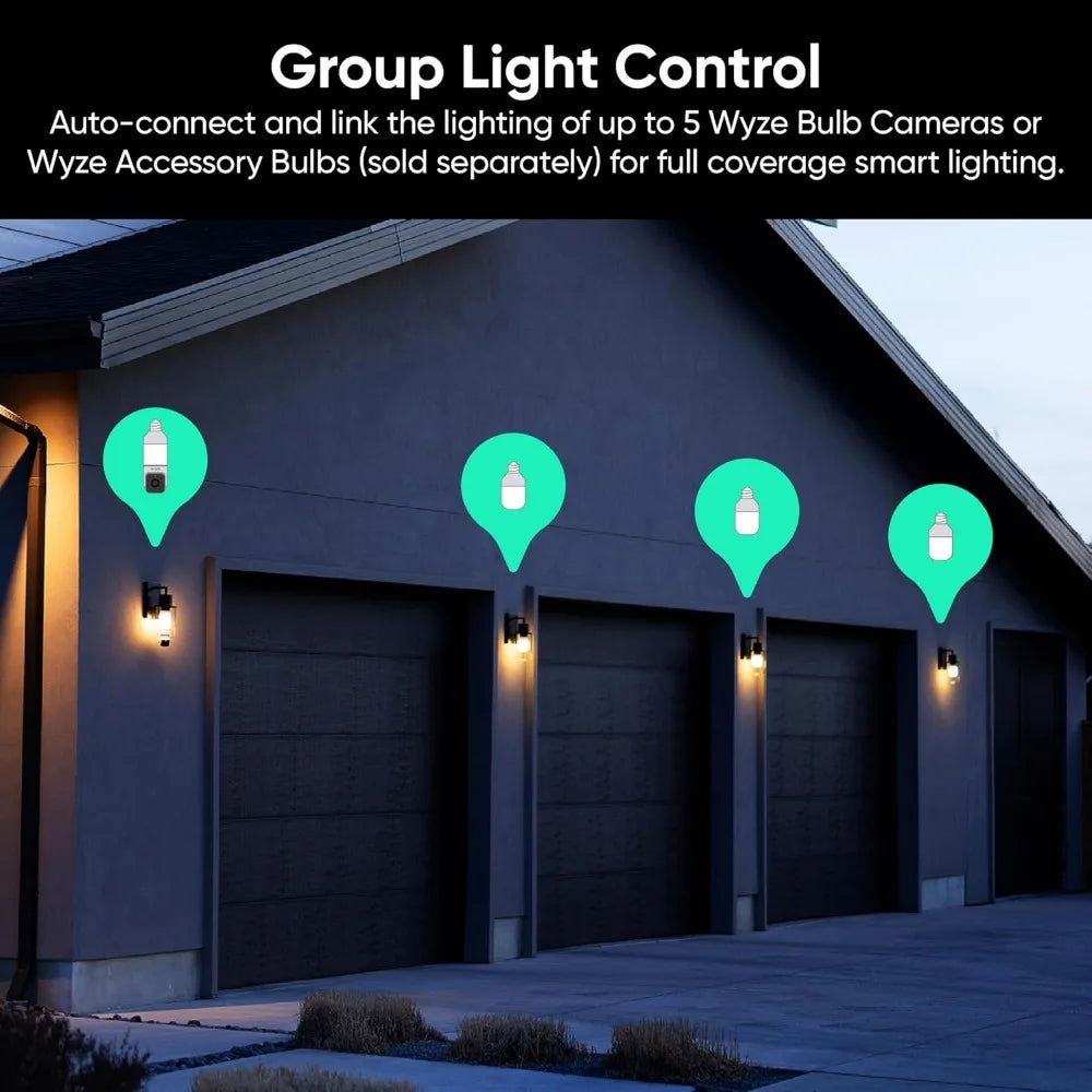 Bulb cam security camera with siren alarm