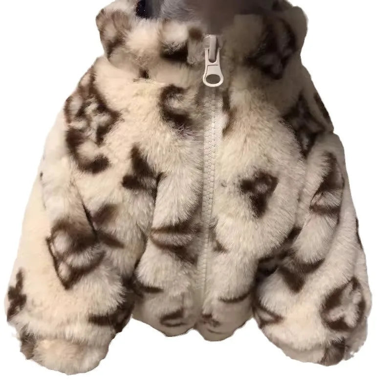 Dog Cat Warm Fur Jacket for Small Medium Pets