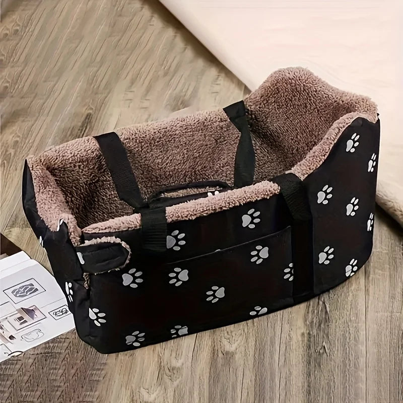 Black Fabric Dog Car Seat -