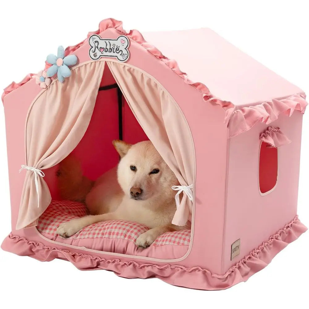 Pink Large Breathable & Washable Dog Tent