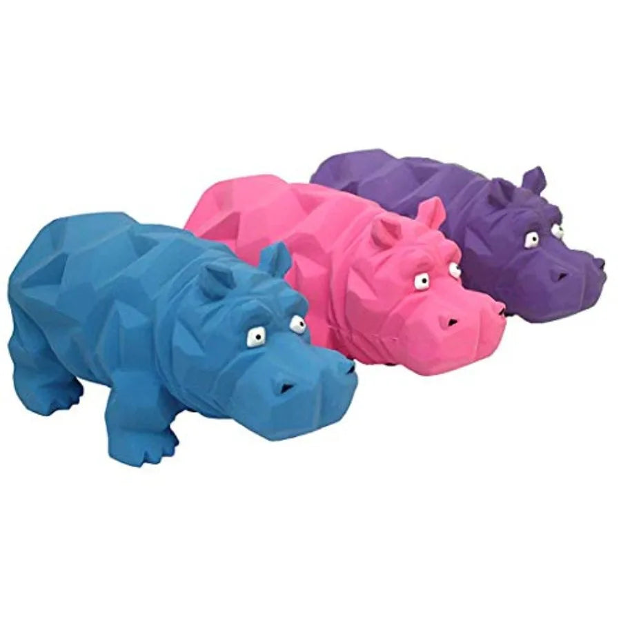 3 Pack of Origami Hippo Latex Dog Toys