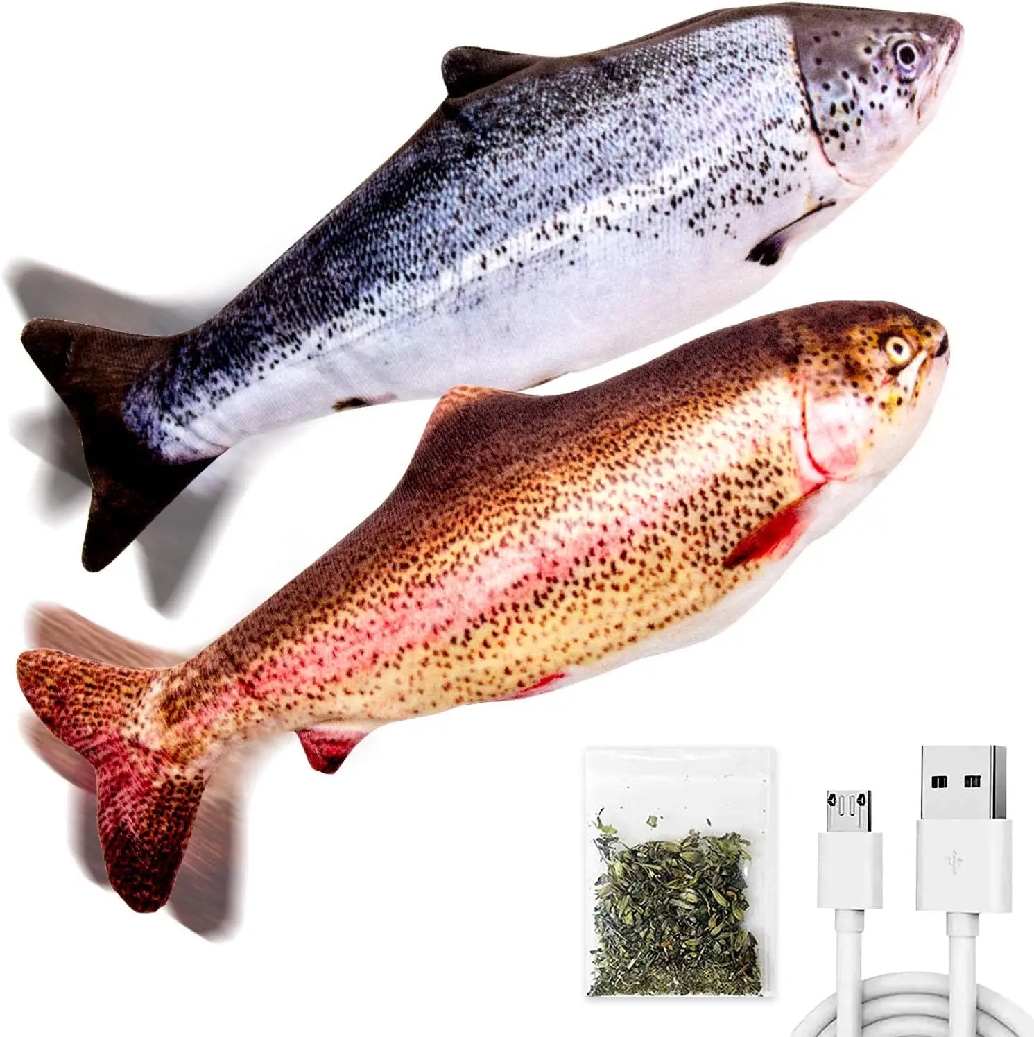 TOOGE 2 Pack 9" Floppy Fish Cat Toys