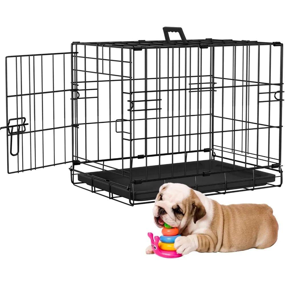 18 Inch Dog Crate, Folding Metal Wire Dog Cage