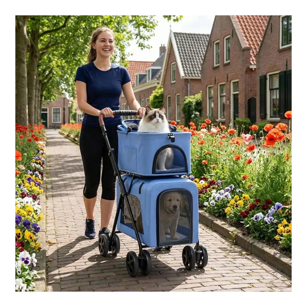 Foldable Double Pet Stroller