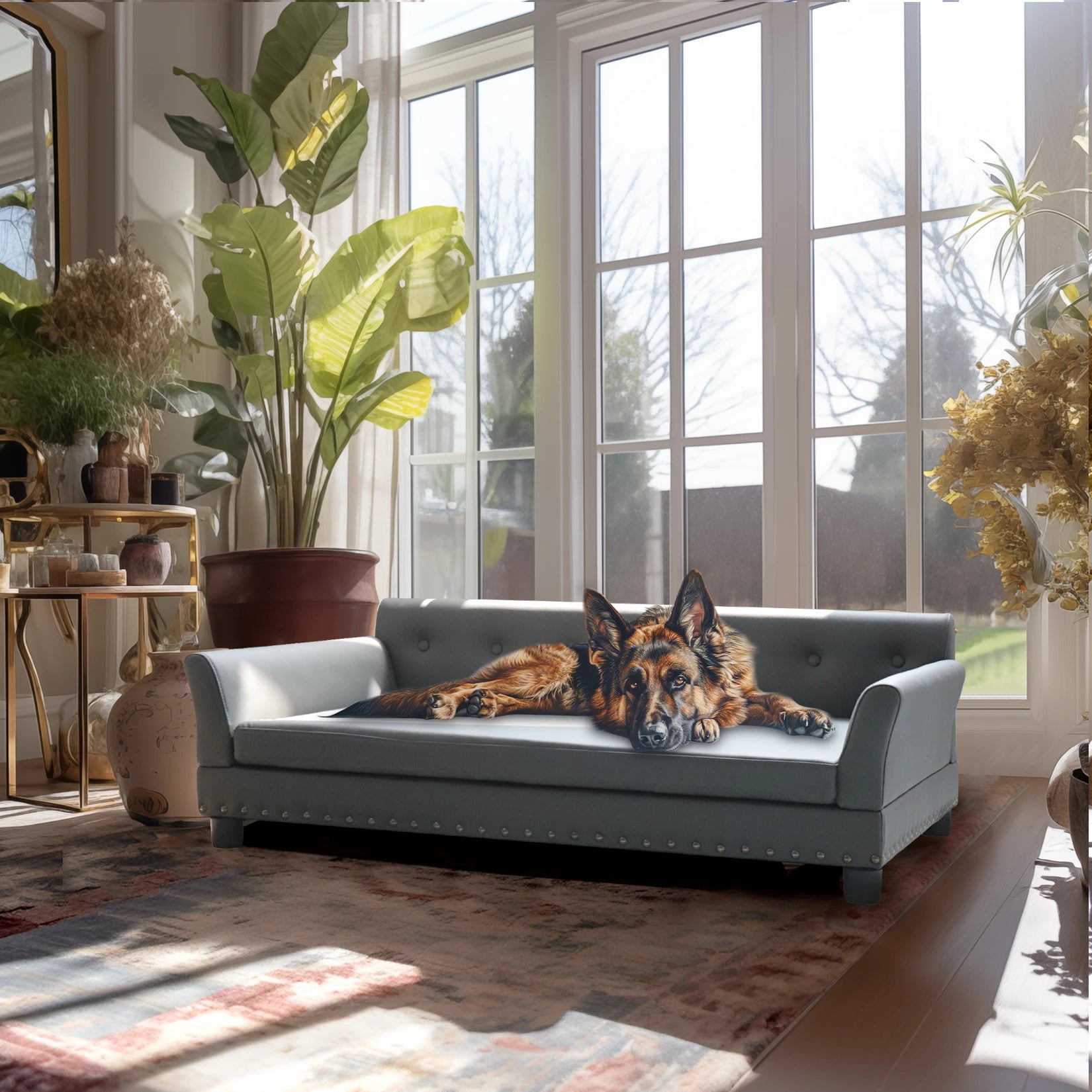BINGOPAW Rectangle Pet Bed for Medium and Large Dogs
