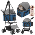 2-in-1 Foldable 4-Wheel Pet Stroller