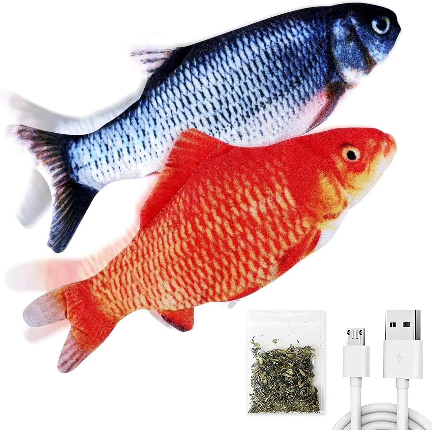 TOOGE 2 Pack 9" Floppy Fish Cat Toys