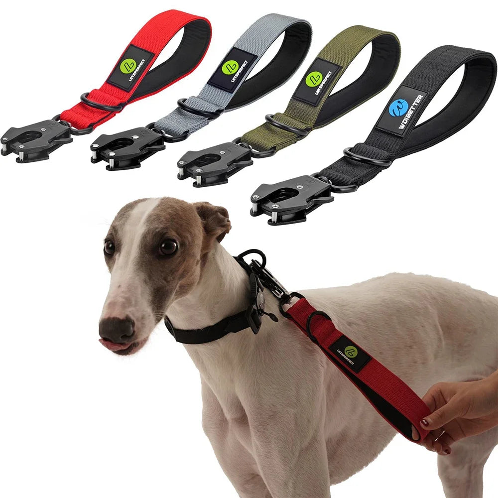 Short Dog Leash Traffic Padded Handle Nylon Dog Lead