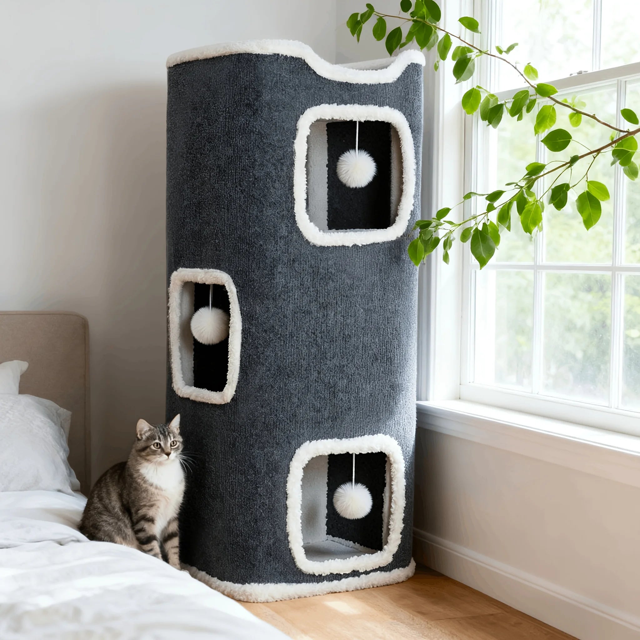 RAYBEE Multi-Level Foldable Cat Tree Tower