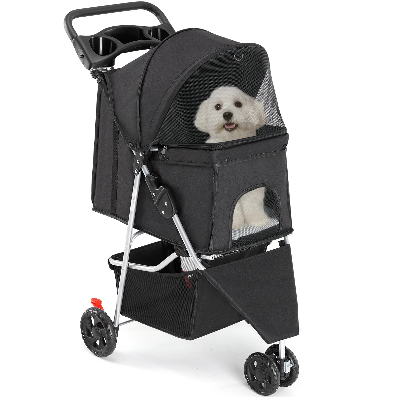 JHK 3 Wheels Foldable Pet Stroller for Small Dogs and Cats