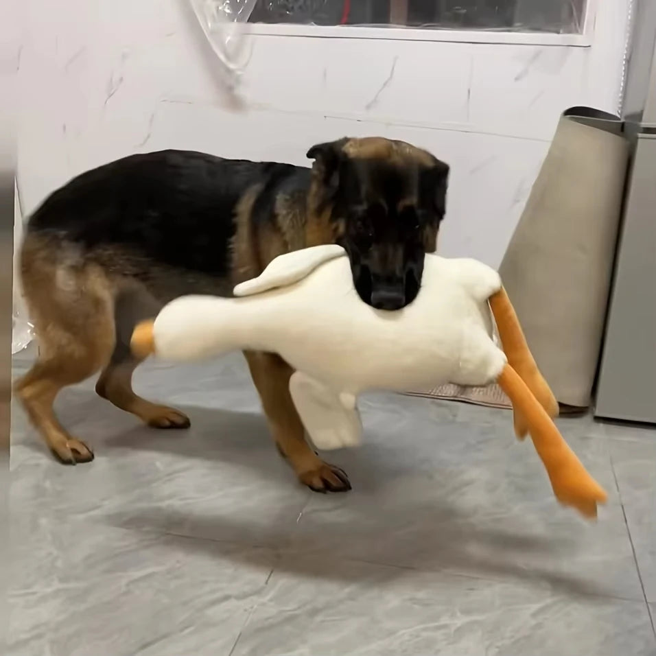 White Realistic  Duck Dog Toy
