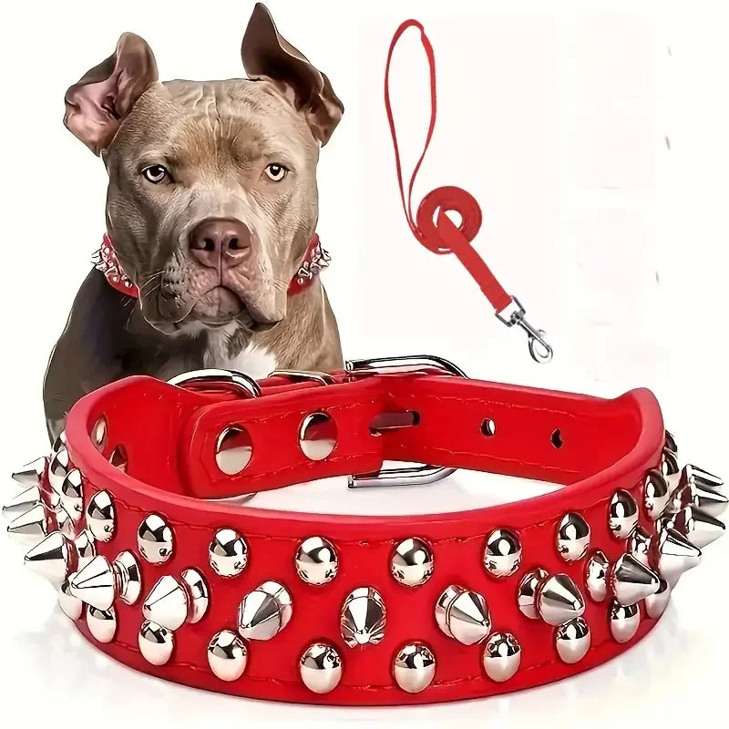 Spiked Dog Collar And Leash Set,