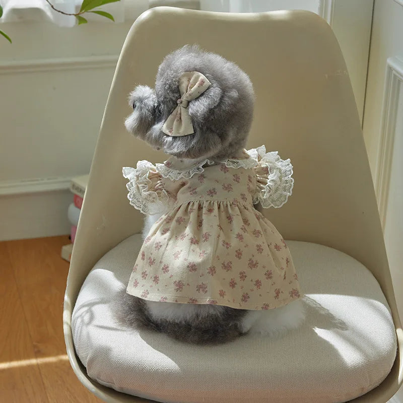 Pet Spring Floral puppy/kitten Printed Dress