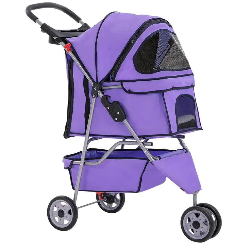 3 Wheels Pet Stroller Dog Cat Cage Jogger