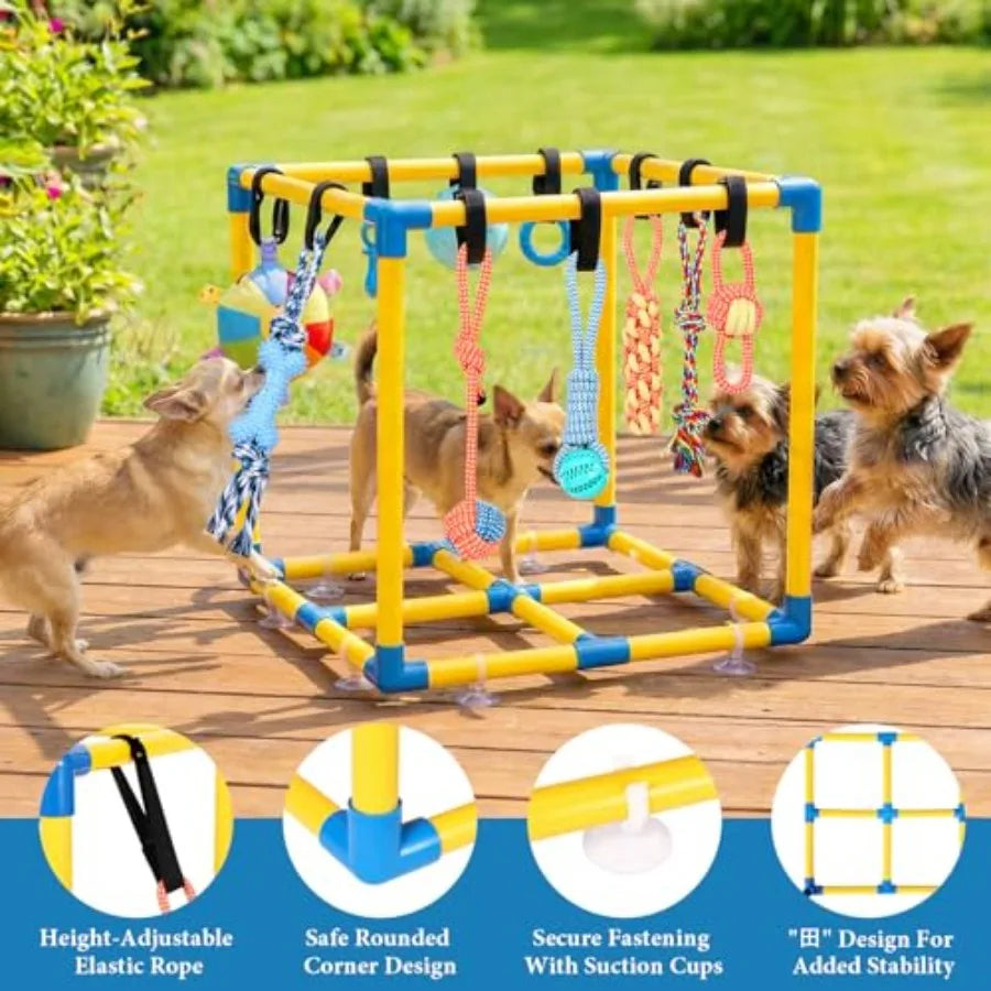 Puppy Play Gym for Small Dogs with 10 Hanging Toys