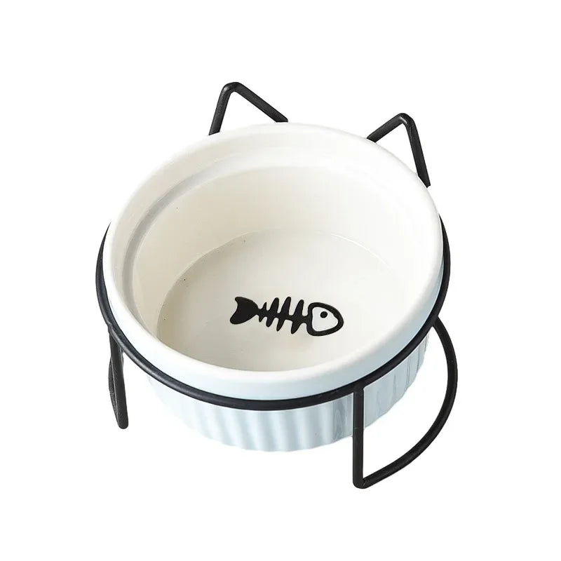 Single Or Double Tilt Bowl Ceramic Bowl for Dog Cat