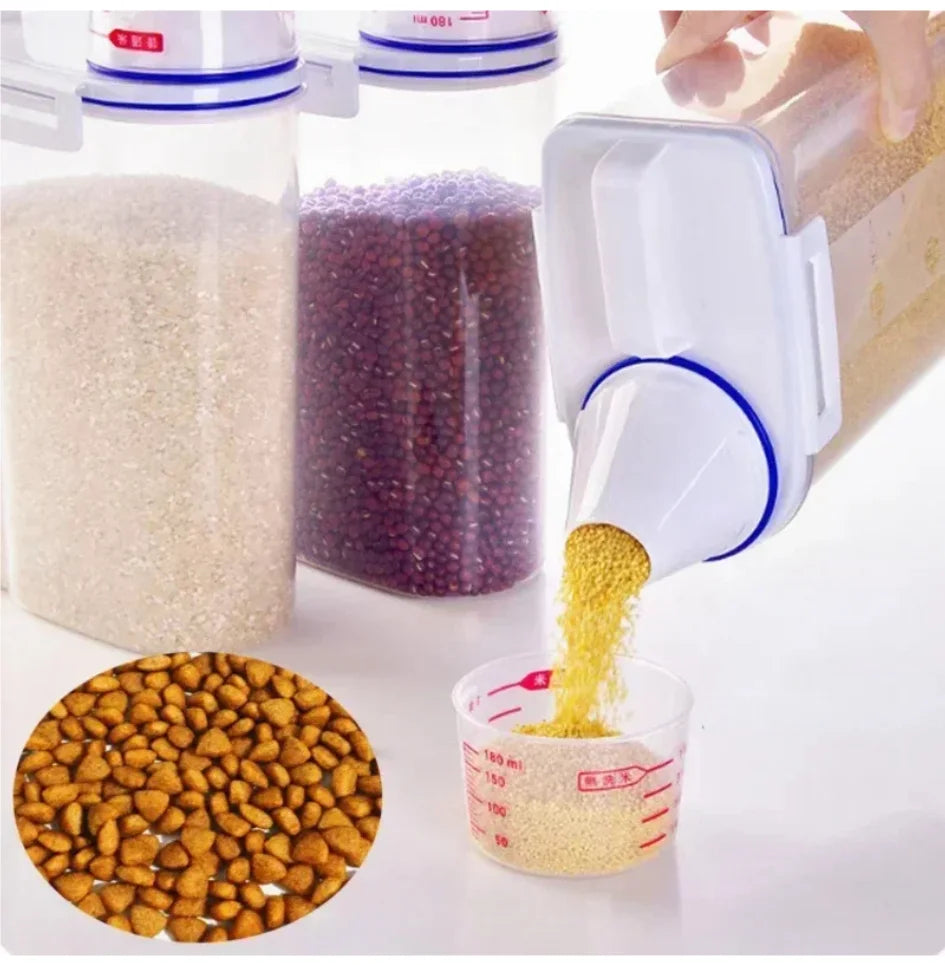 1.5kg/2kg Dog Cat Food Pail Plastic Storage Tank
