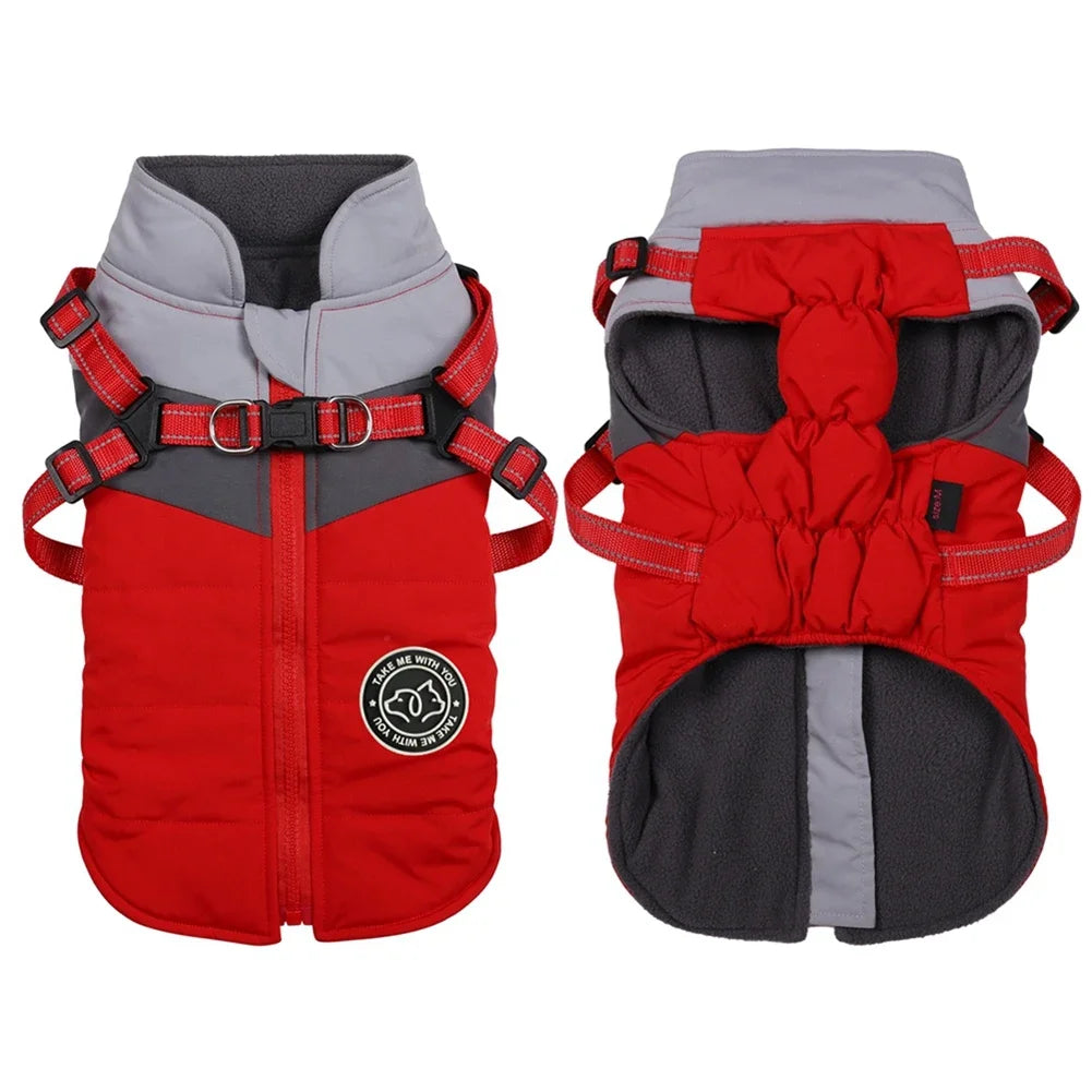 Warm Waterproof Winter Dog Harness Jacket Vest