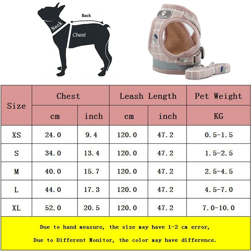Nylon Puppy Harness Vest with Leash