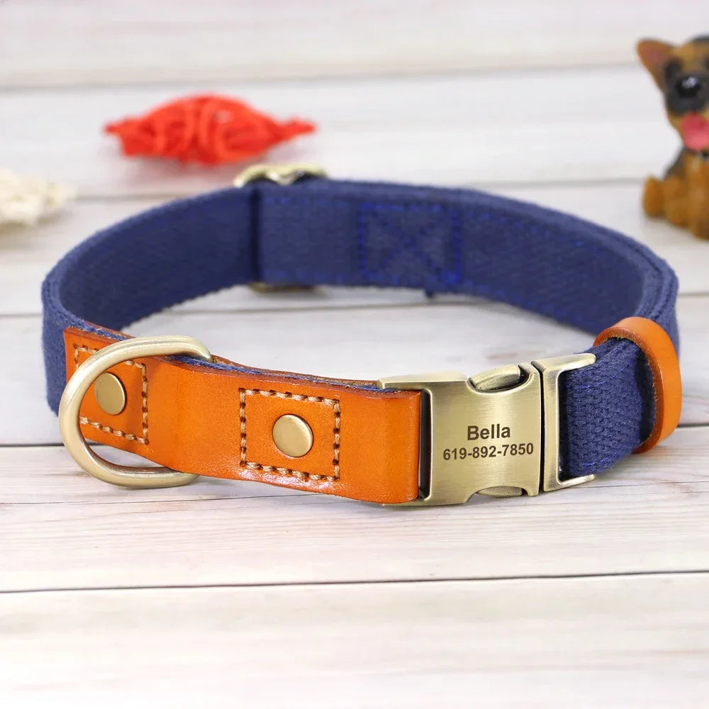 Personalized Nylon Custom Puppy Dog Collar Leash Set