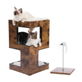 Wood Cat Condo House Bed with Removable Soft Mats s