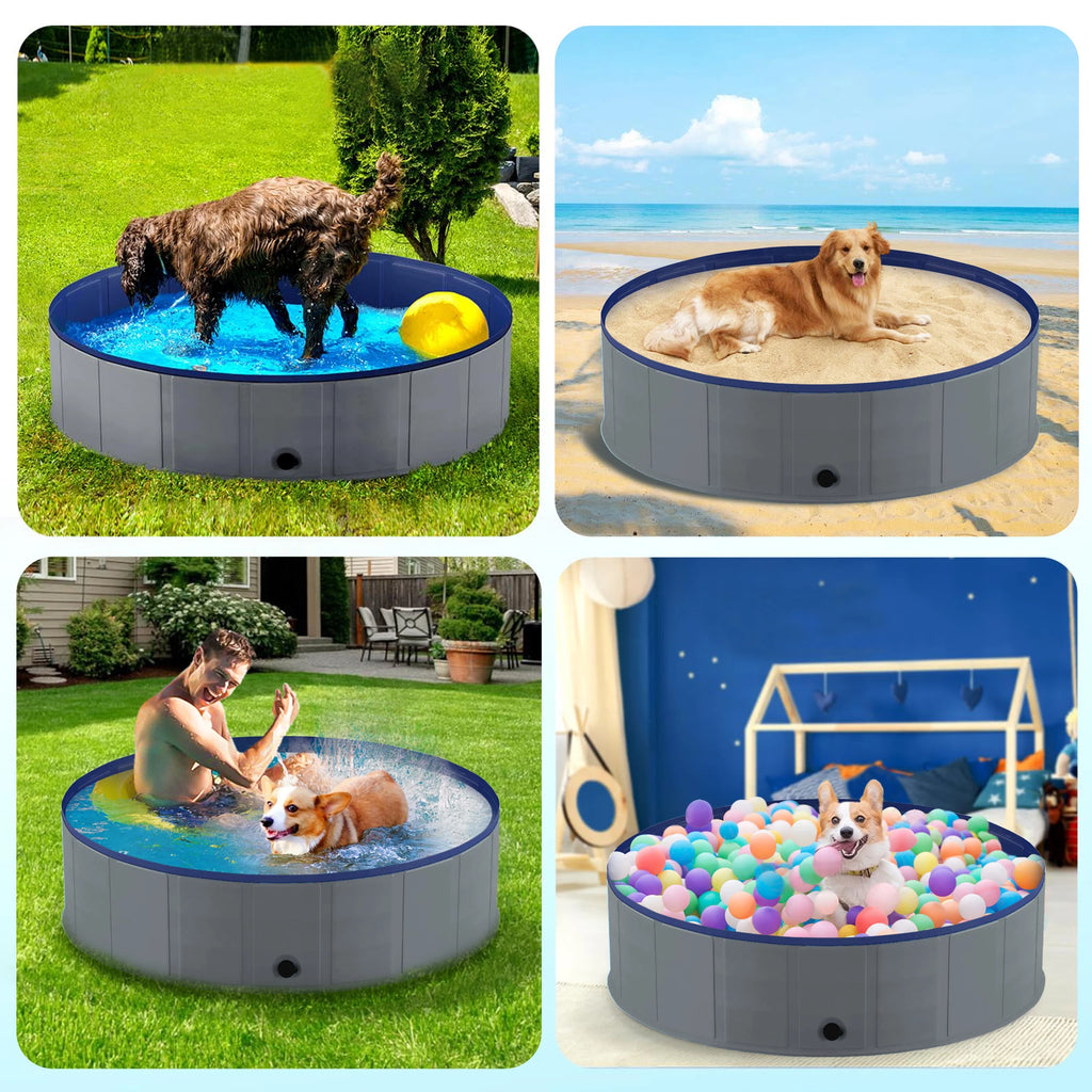 Portable Dog Pool, Foldable Pet Swimming Tub,