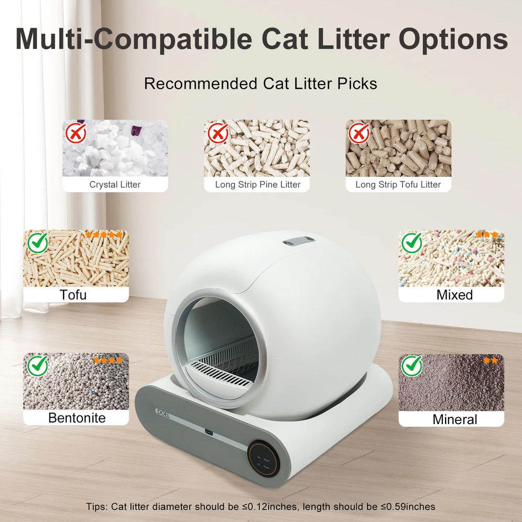 DOEL Self Cleaning Automatic Cat Litter Box 65L