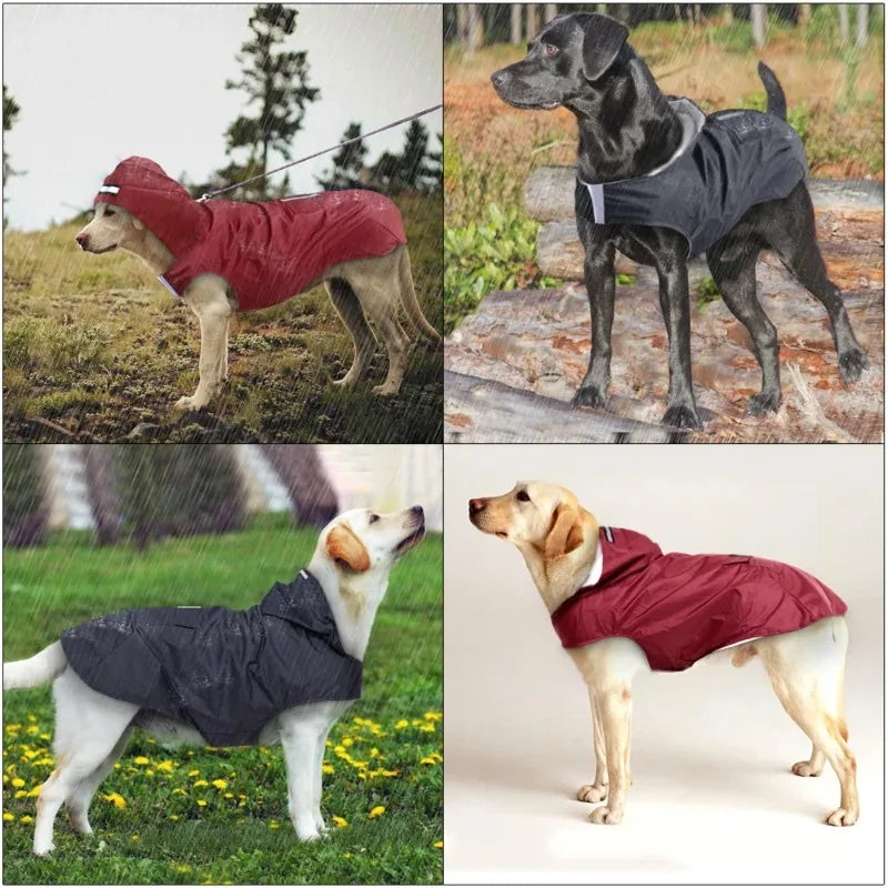 Dog Reflective Waterproof Raincoat Jacket  with Hood