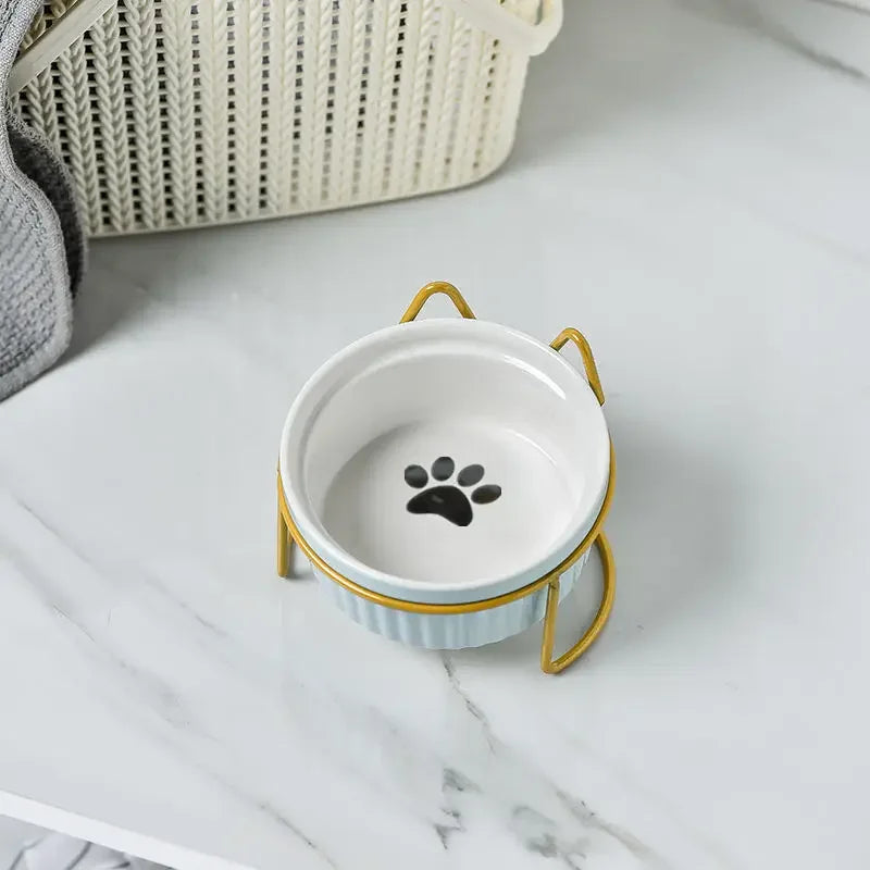 Single Or Double Tilt Bowl Ceramic Bowl for Dog Cat