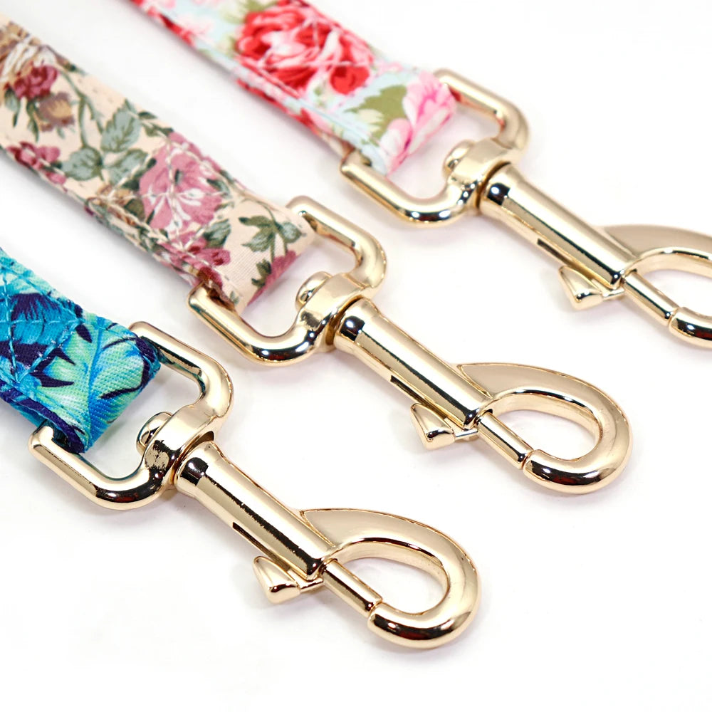Personalized Printed Dog Collar Leash Set