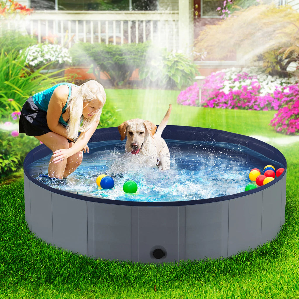 Portable Dog Pool, Foldable Pet Swimming Tub,