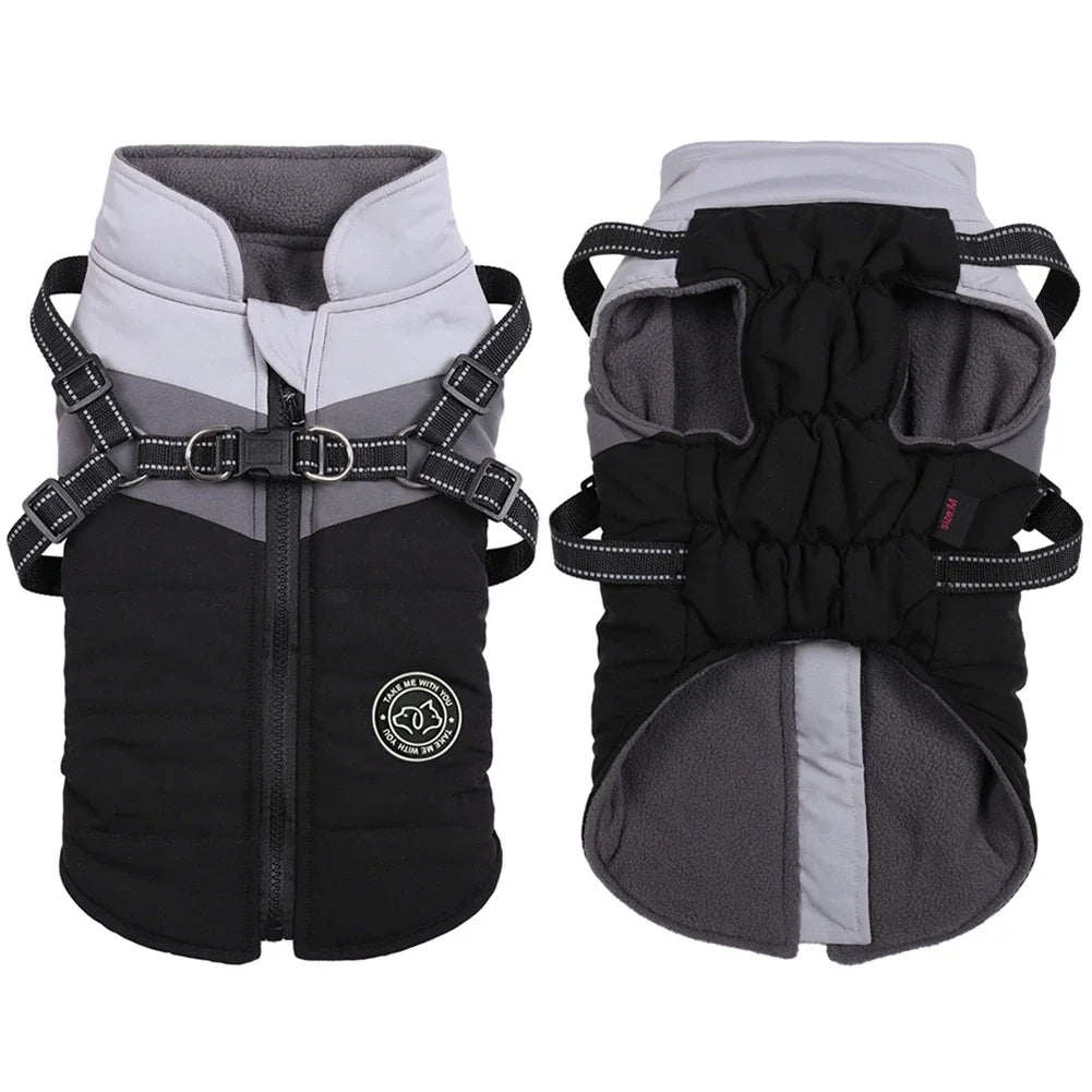 Warm Waterproof Winter Dog Harness Jacket Vest