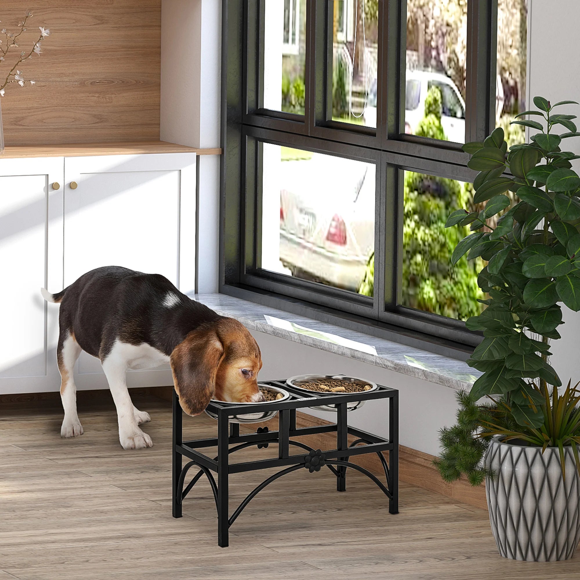 Raiaed- 2-in-1 Stainless Steel Pet Dish