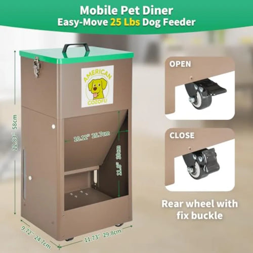 Automatic Dog Feeder with Wheels,