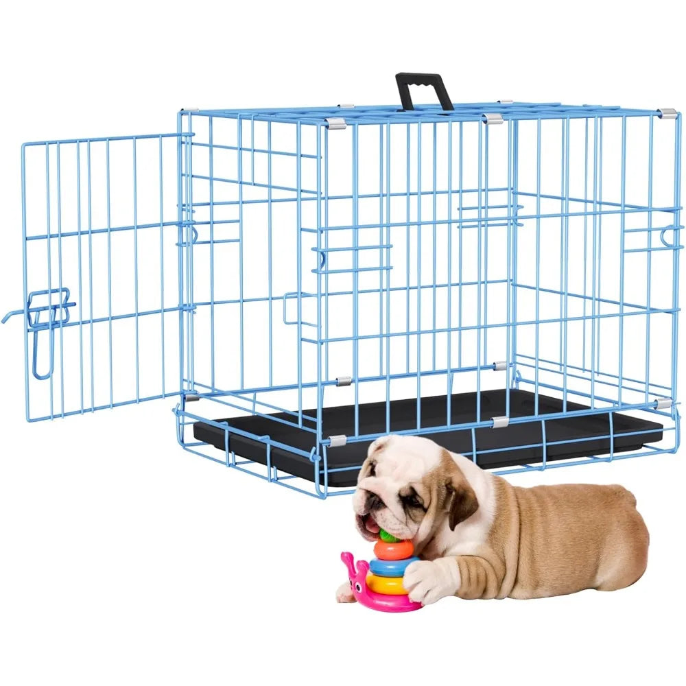 18 Inch Dog Crate, Folding Metal Wire Dog Cage
