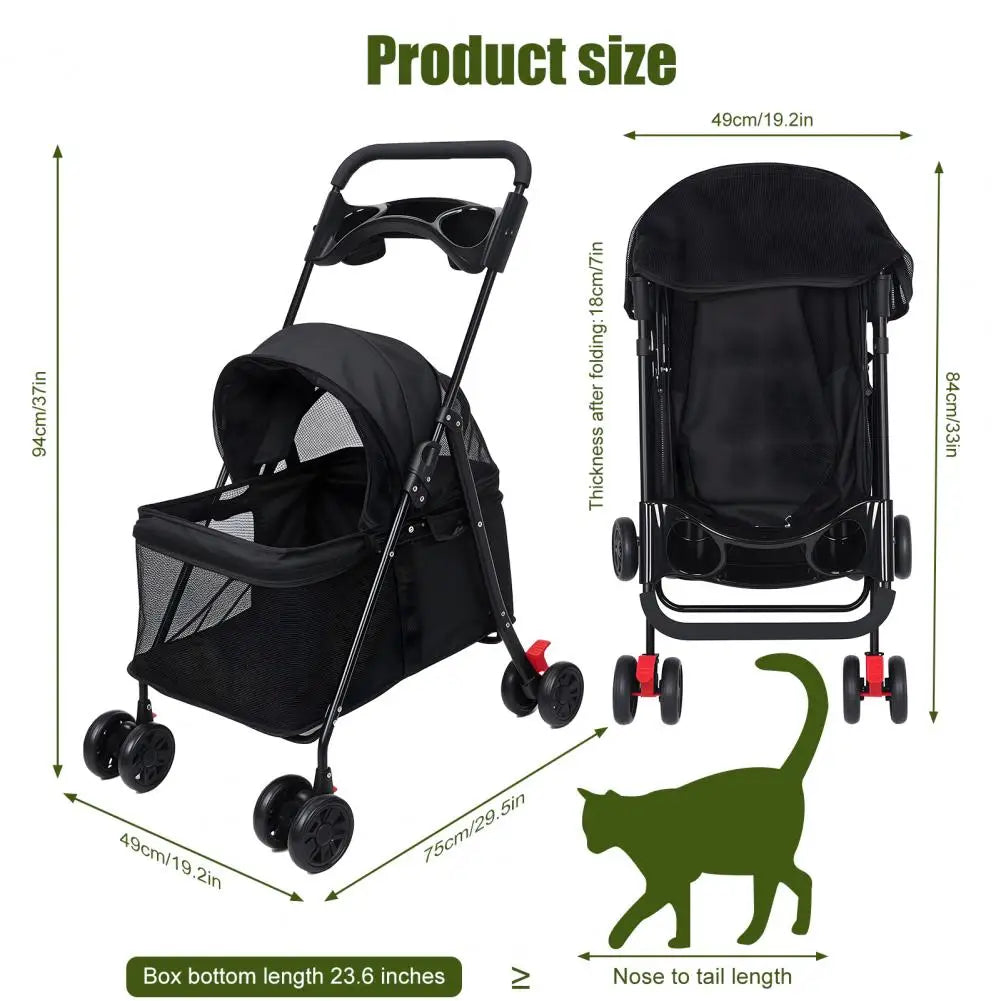 Outdoor Travel Pet Folding Stroller