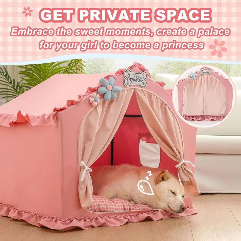 Pink Large Breathable & Washable Dog Tent
