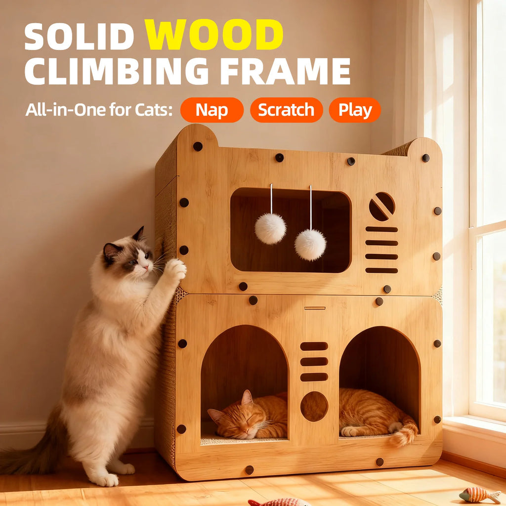 Spacious Cat House for Indoor & Outdoor Use -