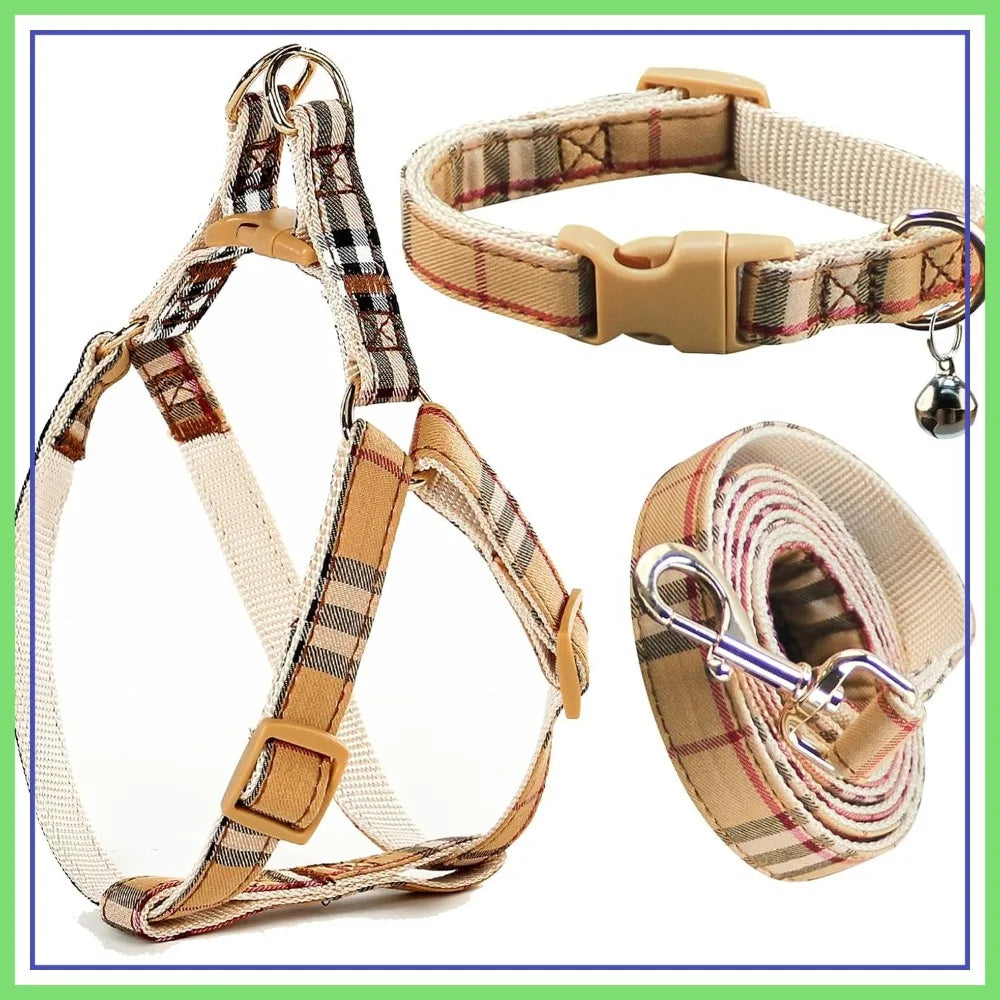 Adjustable No Pull Dog Collar Harness Leash Set