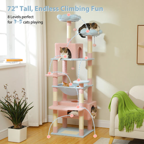 184cm Large Cat Tree Tower for Indoor Cats