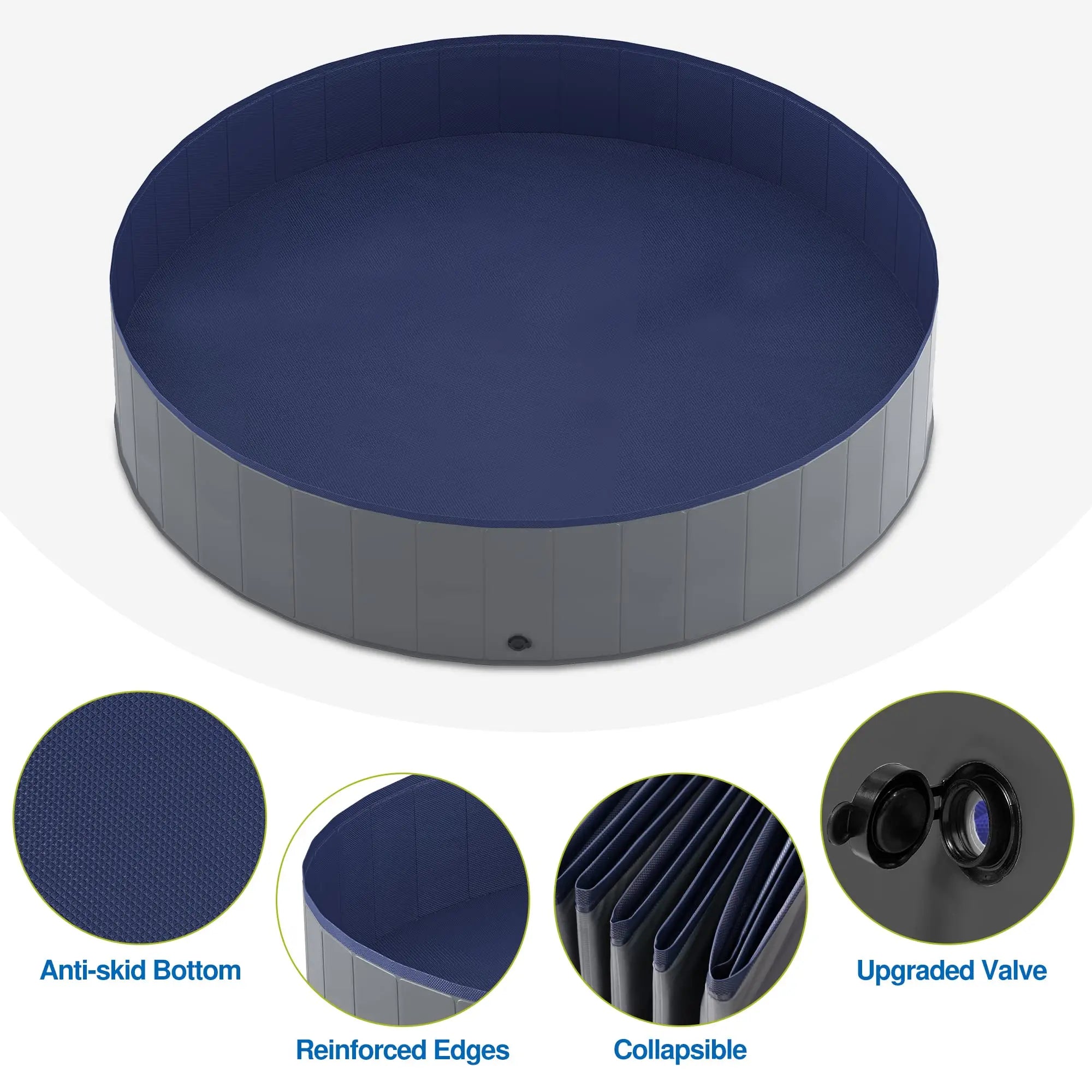 Portable Dog Pool, Foldable Pet Swimming Tub,
