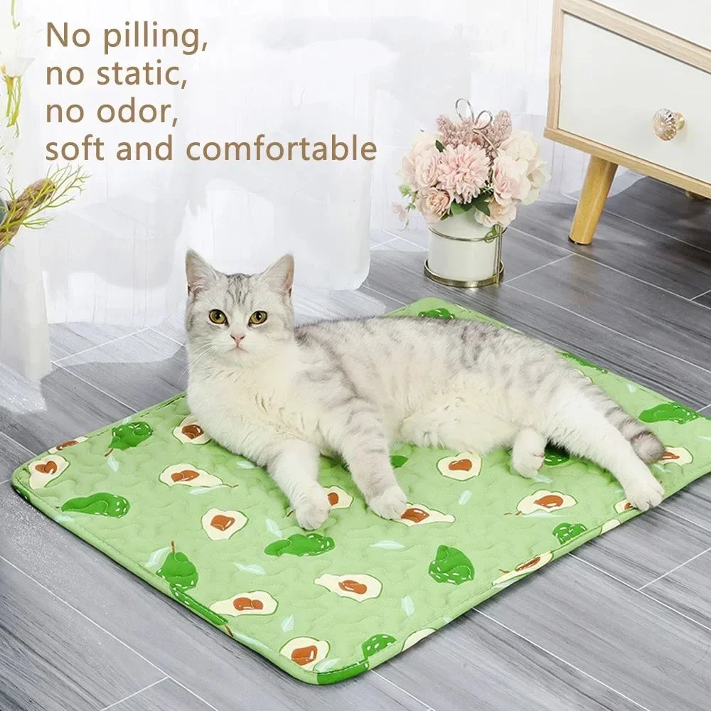 Summer Pet Mat, Cooling Ice Blanket, Breathable Mat