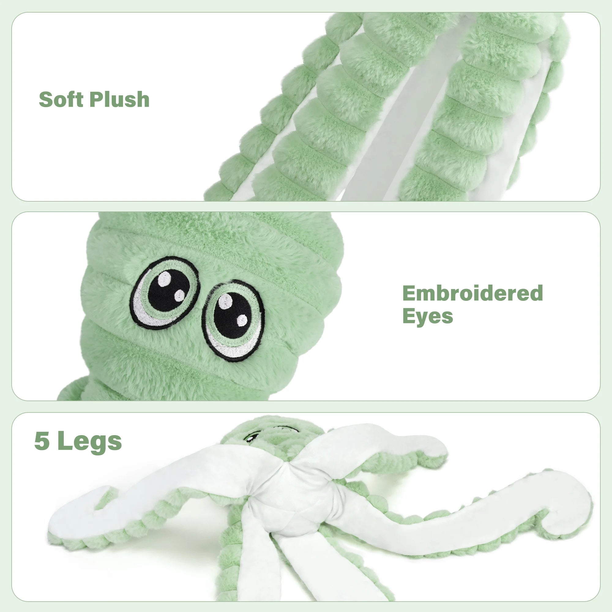 Octopus Design Pet Grinding Teeth Squeaky Plush Toy,