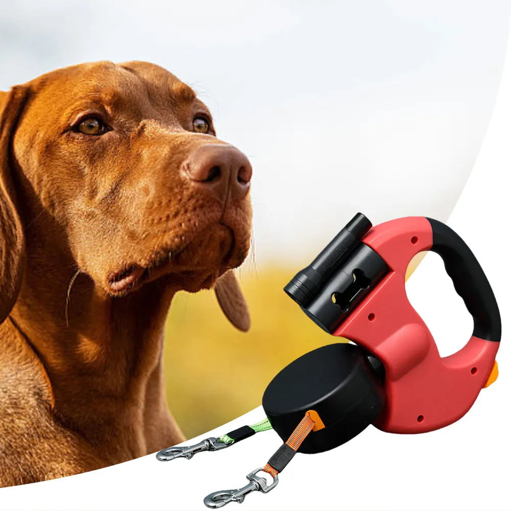 Double Headed Dog Leash with Traction Rope